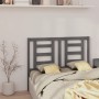 Cabecero de cama madera maciza de pino gris 146x4x100 cm de vidaXL, Cabeceros y pies de cama - Ref: Foro24-818822, Precio: 31...