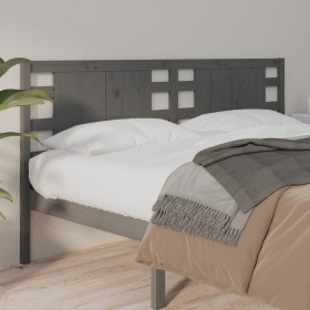 Cabecero madera maciza de pino gris 166x4x100 cm de vidaXL, Cabeceros y pies de cama - Ref: Foro24-818782, Precio: 67,65 €, D...