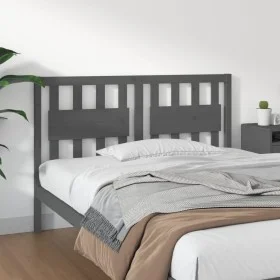 Solid gray pine wood bed headboard 125.5x4x100 cm by vidaXL, Headboards and footboards - Ref: Foro24-818562, Price: 48,38 €, ...
