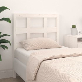 Cabecero de cama madera maciza de pino blanco 95,5x4x100 cm de vidaXL, Cabeceros y pies de cama - Ref: Foro24-818901, Precio:...