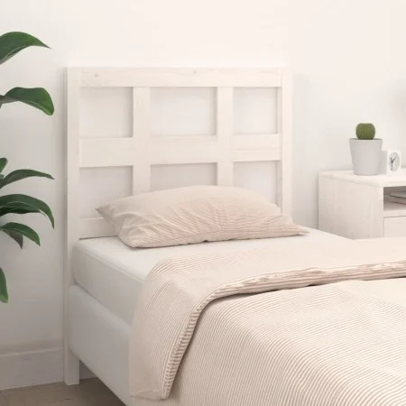 Solid white pine wood bed headboard 95.5x4x100 cm by vidaXL, Headboards and footboards - Ref: Foro24-818901, Price: 24,64 €, ...