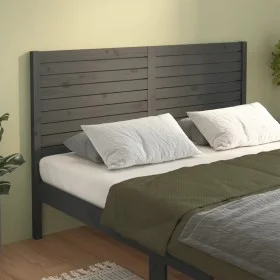 Solid gray pine wood bed headboard 126x4x100 cm by vidaXL, Headboards and footboards - Ref: Foro24-819012, Price: 56,71 €, Di...