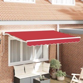 Toldo Retráctil Manual Rojo 350 x 200 cm Poliéster y metal en Toldos | Comprar online en Foru.es