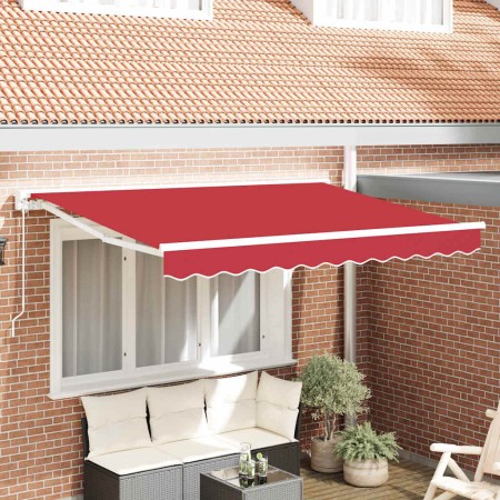 Toldo Retráctil Manual Rojo 350 x 200 cm Poliéster y metal en Toldos | Comprar online en Foru.es
