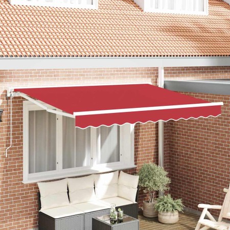 Toldo Retráctil Rojo 350 x 200 cm Poliéster y metal en Toldos | Comprar online en Foru.es