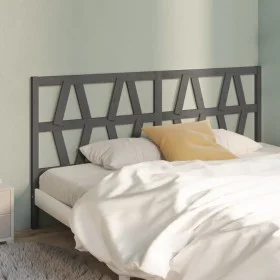 Solid gray pine wood bed headboard 206x4x100 cm by vidaXL, Headboards and footboards - Ref: Foro24-818642, Price: 43,29 €, Di...