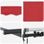 Toldo Retráctil Rojo 350 x 200 cm tela en Toldos | Comprar online en Foru.es