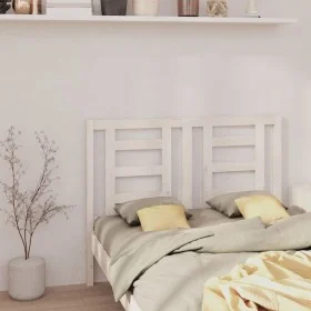 Solid white pine wood bed headboard 126x4x100 cm by vidaXL, Headboards and footboards - Ref: Foro24-818811, Price: 43,94 €, D...