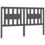 Cabecero madera maciza de pino gris 141x4x100 cm de vidaXL, Cabeceros y pies de cama - Ref: Foro24-818667, Precio: 57,93 €, D...