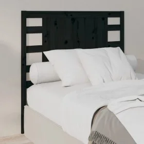Cabecero madera maciza de pino negro 106x4x100 cm de vidaXL, Cabeceros y pies de cama - Ref: Foro24-818759, Precio: 56,19 €, ...
