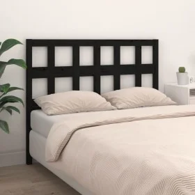Solid black pine wood bed headboard 165.5x4x100 cm by vidaXL, Headboards and footboards - Ref: Foro24-818934, Price: 32,80 €,...