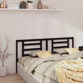 Cabecero de cama madera maciza de pino negro 186x4x100 cm de vidaXL, Cabeceros y pies de cama - Ref: Foro24-818839, Precio: 3...