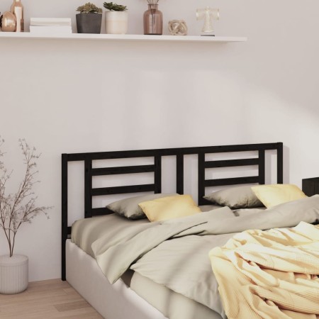 Cabecero de cama madera maciza de pino negro 186x4x100 cm de vidaXL, Cabeceros y pies de cama - Ref: Foro24-818839, Precio: 3...