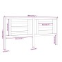 Cabecero de cama madera maciza de pino negro 186x4x100 cm de vidaXL, Cabeceros y pies de cama - Ref: Foro24-818839, Precio: 3...