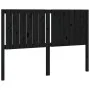 Solid black pine wood bed headboard 145.5x4x100 cm by vidaXL, Headboards and footboards - Ref: Foro24-818874, Price: 38,27 €,...