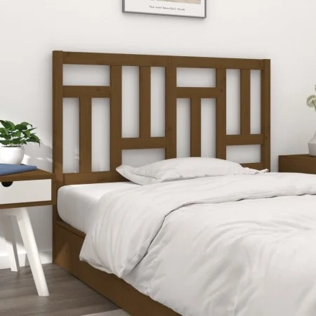 Honey brown pine solid wood bed headboard 125.5x4x100 cm by vidaXL, Headboards and footboards - Ref: Foro24-818963, Price: 31...