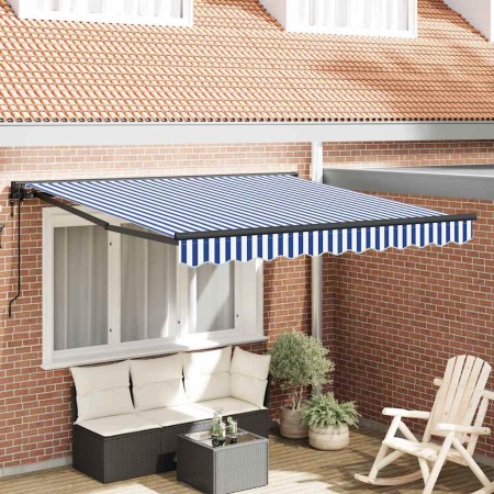 Toldo Retráctil Azul y 300 x 250 cm Poliéster y metal en Toldos | Comprar online en Foru.es