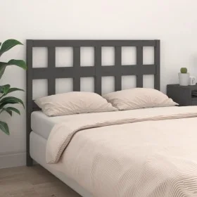 Solid gray pine wood bed headboard 205.5x4x100 cm by vidaXL, Headboards and footboards - Ref: Foro24-818942, Price: 36,91 €, ...