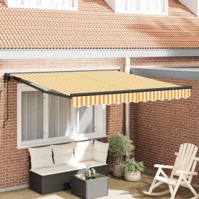 Toldo Retráctil Amarillo y 300 x 250 cm Poliéster y metal en Toldos | Comprar online en Foru.es
