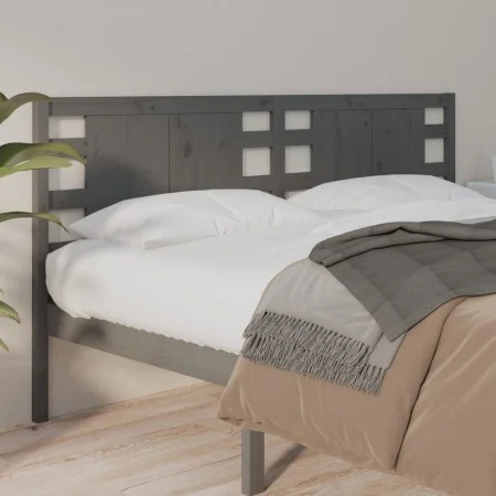 Kopfteil aus massivem grauem Kiefernholz, 146 x 4 x 100 cm von vidaXL, Kopf- und Fußteile - Ref: Foro24-818772, Preis: 39,08 ...