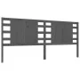 Cabecero madera maciza de pino gris 146x4x100 cm de vidaXL, Cabeceros y pies de cama - Ref: Foro24-818772, Precio: 39,08 €, D...