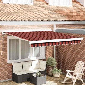 Toldo Retráctil Rojo y Negro 300 x 250 cm Tela y Metal en Toldos | Comprar online en Foru.es