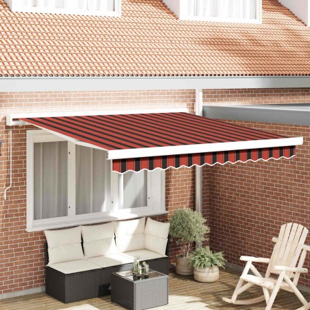 Toldo Retráctil Rojo y Negro 300 x 250 cm Tela y Metal en Toldos | Comprar online en Foru.es