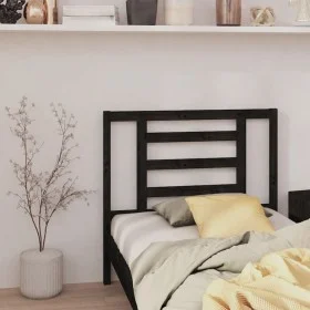 Solid black pine wood bed headboard 96x4x100 cm by vidaXL, Headboards and footboards - Ref: Foro24-818804, Price: 23,98 €, Di...
