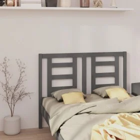 Bettkopfteil aus massivem grauem Kiefernholz, 126 x 4 x 100 cm von vidaXL, Kopf- und Fußteile - Ref: Foro24-818812, Preis: 30...