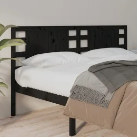Kopfteil aus massivem schwarzem Kiefernholz, 126 x 4 x 100 cm von vidaXL, Kopf- und Fußteile - Ref: Foro24-818764, Preis: 32,...
