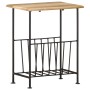 Revistero madera maciza de mango y acero 40x30x50 cm en Revisteros | Comprar online en Foru.es