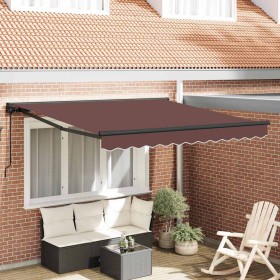 Toldo Retráctil Manual Marrón 300 x 250 cm Poliéster y metal en Toldos | Comprar online en Foru.es
