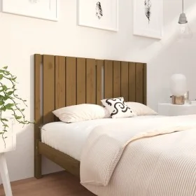 Solid pine wood bed headboard honey brown 125.5x4x100 cm by vidaXL, Headboards and footboards - Ref: Foro24-818863, Price: 35...