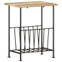 Revistero madera maciza de mango y acero 40x30x50 cm en Revisteros | Comprar online en Foru.es