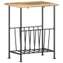 Revistero madera maciza de mango y acero 40x30x50 cm en Revisteros | Comprar online en Foru.es