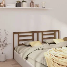 Honey brown solid pine wood bed headboard 156x4x100 cm by vidaXL, Headboards and footboards - Ref: Foro24-818828, Price: 49,0...