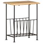 Revistero madera maciza de mango y acero 40x30x50 cm en Revisteros | Comprar online en Foru.es