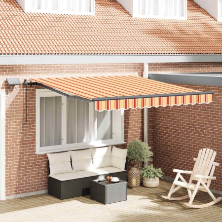 Toldo Retráctil Manual Amarillo y Naranja 300 x 250 cm tela en Toldos | Comprar online en Foru.es