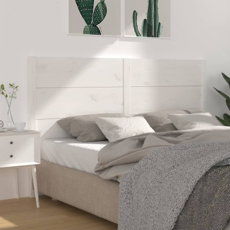 Cabecero madera maciza de pino blanco 146x4x100 cm de vidaXL, Cabeceros y pies de cama - Ref: Foro24-818721, Precio: 119,86 €...