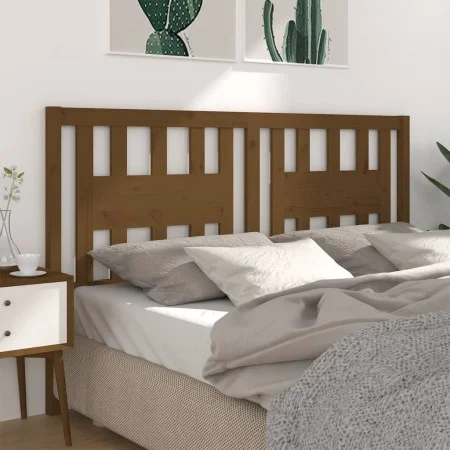 Solid honey brown pine wood headboard 156x4x100 cm by vidaXL, Headboards and footboards - Ref: Foro24-818678, Price: 35,54 €,...