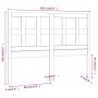 Cabecero de cama madera maciza de pino 185,5x4x100 cm de vidaXL, Cabeceros y pies de cama - Ref: Foro24-818935, Precio: 53,89...