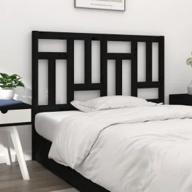Solid black pine wood bed headboard 205.5x4x100 cm by vidaXL, Headboards and footboards - Ref: Foro24-818994, Price: 40,16 €,...