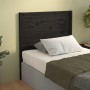 Cabecero de cama madera maciza de pino negro 81x4x100 cm de vidaXL, Cabeceros y pies de cama - Ref: Foro24-818999, Precio: 50...