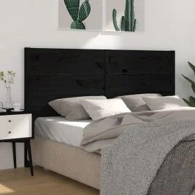 Solid black pine wood headboard 126x4x100 cm by vidaXL, Headboards and footboards - Ref: Foro24-818714, Price: 38,78 €, Disco...