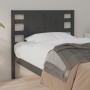 Cabecero madera maciza de pino gris 106x4x100 cm de vidaXL, Cabeceros y pies de cama - Ref: Foro24-818757, Precio: 57,09 €, D...
