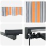 Toldo Retráctil Azul y Naranja 300 x 250 cm Poliéster y metal en Toldos | Comprar online en Foru.es