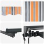 Toldo Retráctil Azul y Naranja 300 x 250 cm Poliéster y metal en Toldos | Comprar online en Foru.es