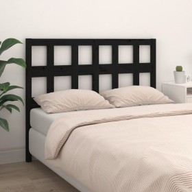 Cabecero de cama madera maciza de pino negro 145,5x4x100 cm de vidaXL, Cabeceros y pies de cama - Ref: Foro24-818924, Precio:...