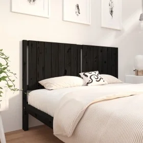 Solid black pine wood bed headboard 165.5x4x100 cm by vidaXL, Headboards and footboards - Ref: Foro24-818884, Price: 48,04 €,...