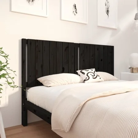 Solid black pine wood bed headboard 165.5x4x100 cm by vidaXL, Headboards and footboards - Ref: Foro24-818884, Price: 48,04 €,...